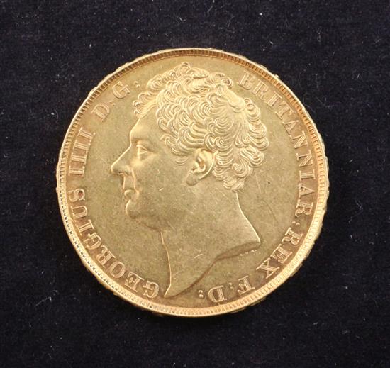 A George IV 1823 gold two pounds,